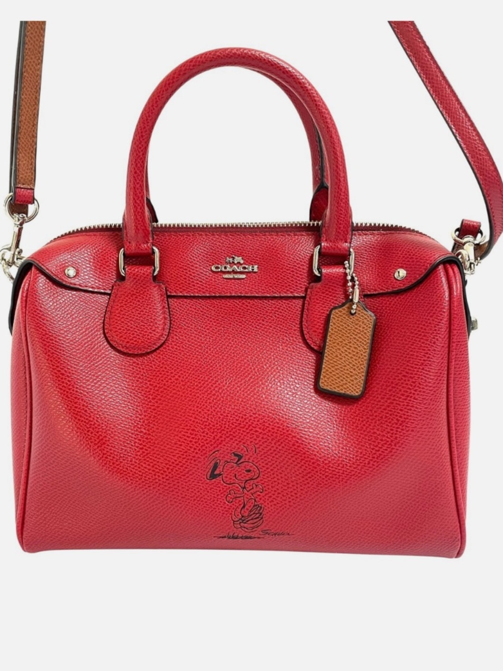 Coach x Peanuts snoopy Limited Edition red Leather Satchel - Picture 3 of 11